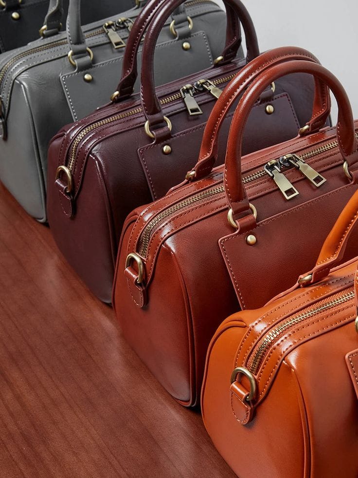 Sac Duffle Cuir Vintage